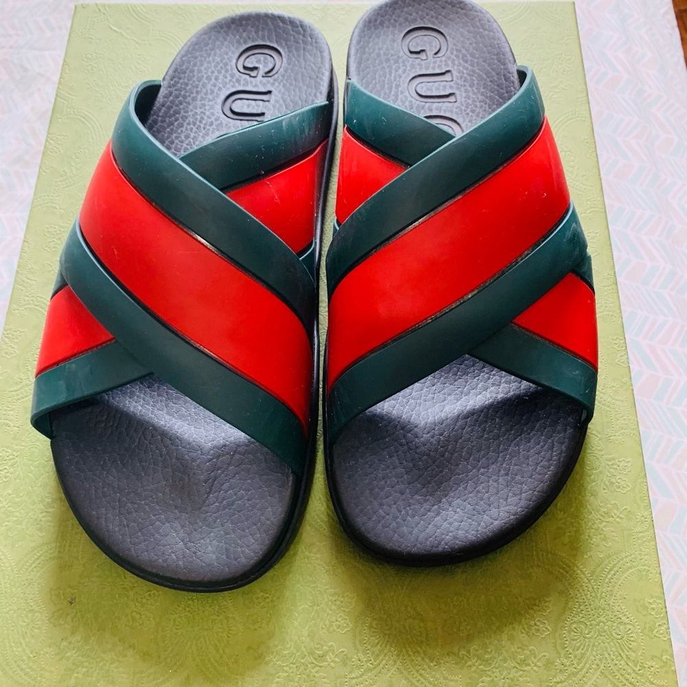 Mens web Gucci slippers